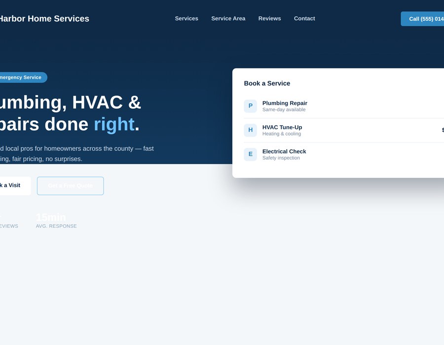 Harbor Home Services website screenshot